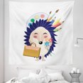 thumbnail image 1 of Hedgehog Tapestry, Concept Boy Hedgehog Carrying Crayons and Watercolor Palette, Fabric Wall Hanging Decor for Bedroom Living Room Dorm, 5 Sizes, Multicolor, by Ambesonne, 1 of 1