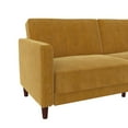 DHP Pin Tufted Transitional Futon, Mustard Yellow Velvet