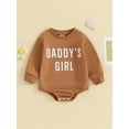 thumbnail image 2 of Cenuakty Baby Girls Autumn Crew Neck Romper Long Sleeve Letter Print Casual Sweatshirt Romper, 2 of 9