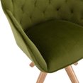 thumbnail image 5 of Modern Swivel Office Chair Dining Chair with Rubber Wood Legs &Thick Felt Foot Pads, Velvet Tufted Upholstered Accent Chair, Cute Vanity Chair Armchair for Living Room Bedroom, Olive, 5 of 7