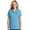 Carolina Blue, variant on Womens Patriotic Heart USA Flag Patch Moisture-Wicking Polo Shirt, Extra-Small Carolina Blue