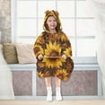 thumbnail image 7 of BZSMCE Wearable Blanket Hoodie Fashion Golden Sunflower Patterns Home Wear, 7 of 7