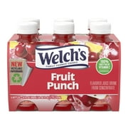 Welch's Fruit Punch Juice Drink, 10 fl oz On-the-Go Bottle (Pack of 6)