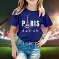 thumbnail image 2 of WEAIXIMIUNG Chemise à Phrase Enfants 2024 Thème France Mode Imprimé Manches Courtes Col Rond T-Shirt Hauts 6-7 Ans, 2 of 4