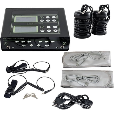 Dual Ionic Foot Bath Detox Spa Machine Set of Far Infrared Belt Ion Home Cleanse with Aluminum Storage Case