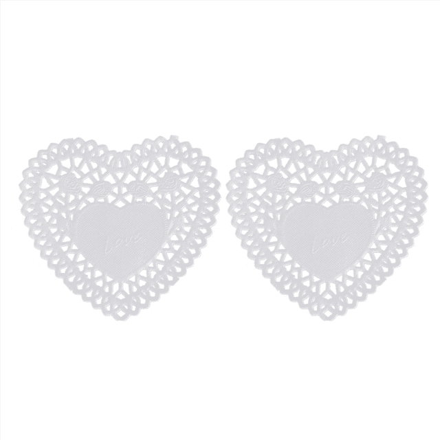 200X 4 Inch White Love Heart Paper Lace Doilies Doily for Cardmaking Scrapbooking