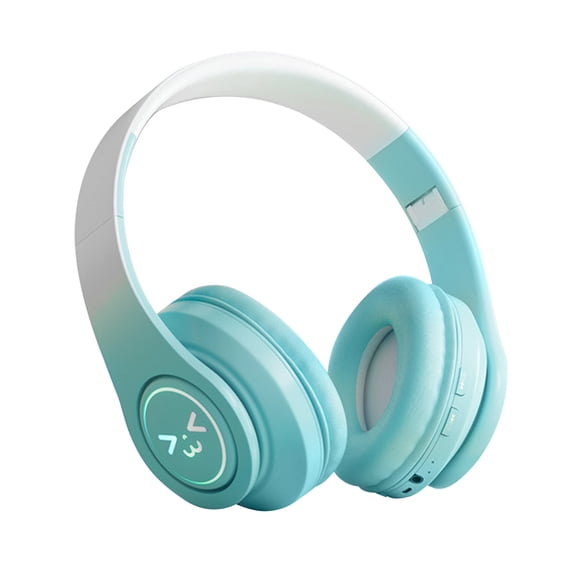 Hybrid Active Noise Cancelling Headphones for Kids, Wireless Bluetooth 6.0 Headset, 100H Playtime, Built-in Mic, Type-C Fast Charging, 94dBA Safe Volume, Colorful LED Lighting,Green