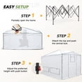 thumbnail image 3 of EAGLE PEAK 12x8 Portable Walk-in Greenhouse with Support Pole, Pop-up Outdoor Plant Gardening Green House, Woven White, 3 of 9