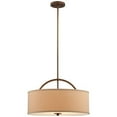 thumbnail image 2 of Possini Euro Design Brushed Bronze Drum Pendant Chandelier 20" Wide Modern Sand Stone Linen Shade Fixture for Dining Room House, 2 of 8