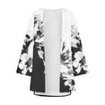 thumbnail image 4 of Up to 65% off Pitauce Women's Chiffon Sheer Kimono Cardigans Puff Sleeve Floral Print Lightweight Cardigan Summer Sun Protection Vacation Beach Cover Up, 4 of 5
