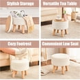 thumbnail image 7 of Small Ottoman with Storage, Small Foot Stool Ottoman with Wood Legs, Sherpa Foot Rest for Couch, Living Room and Bedroom - White, 7 of 7