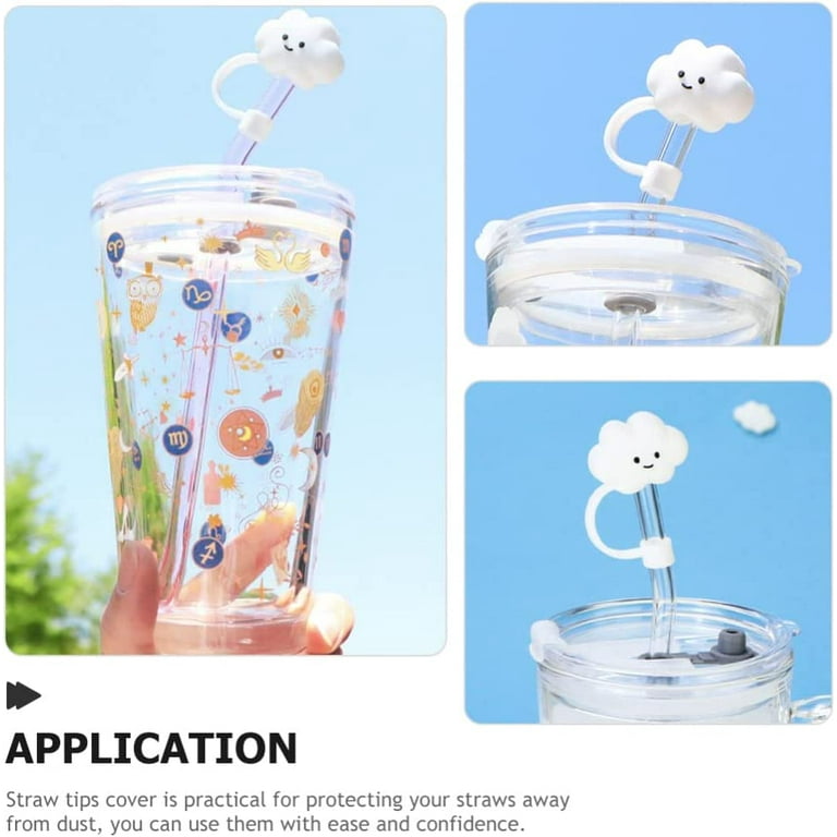 Cloud Straw Covers, Straw Tip Reusable Drinking Straw Toppers