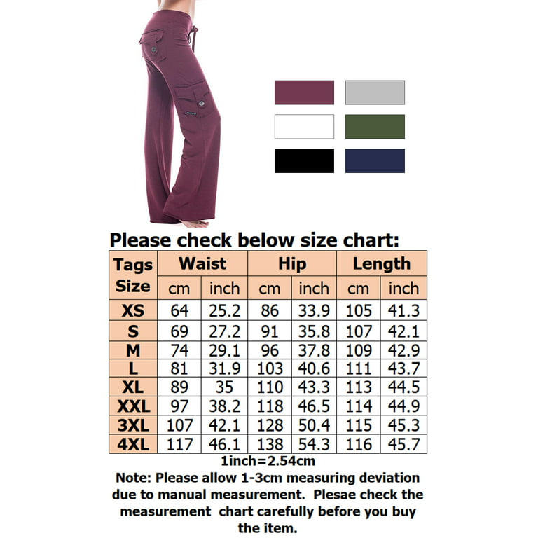 Women's Bootcut Yoga Pants with Pockets Moisture-Wicking High Waist Bootleg  Gym Fitness Trousers Plus Size Pant Stretch Yoga Workout Pants for Women 