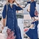 thumbnail image 2 of Vestido Camisero Vaquero Fridja Manga Larga Botones Cuello Solapa Verano Mujer, 2 of 9