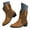 Brown, variant on Mepaouo Cowboy Boot for Women Embroidered Western Cowgirl Short Booties Round Toe Slip on Ankle Booties