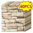 thumbnail image 1 of 20/30/40//50pcs 3D Wall Tile Sticker, Foam Brick Self-Adhesive Anti-Collision Sticker,, 1 of 5