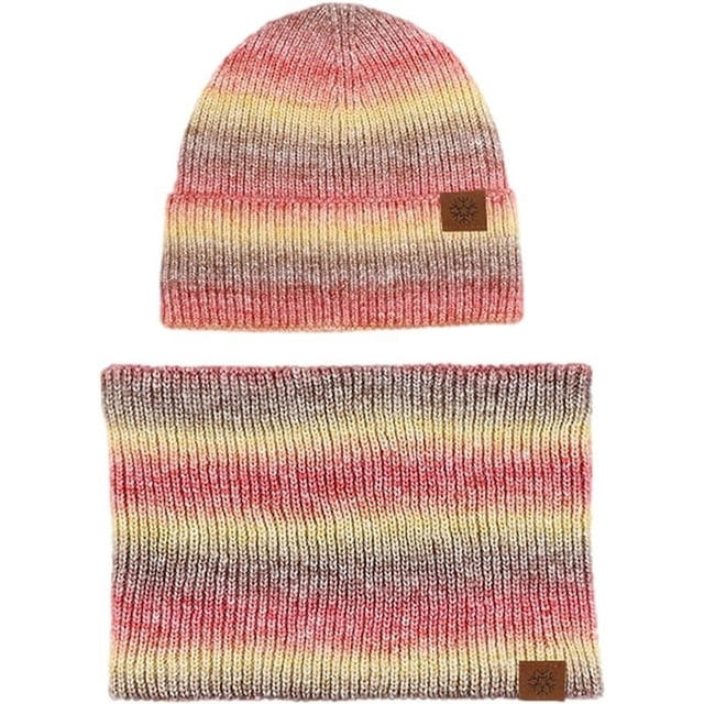 Conjunto de bufanda y gorro de invierno para hombre y mujer, conjunto de gorro de punto grueso con cuello más cálido, conjunto de bufanda y guantes, conjunto de felpa de dos piezas