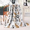thumbnail image 2 of Corgi Dog and Footprints Blanket,Comfortable Soft Flannel Throw Blanket,All Season,Warm Lightweight Blankets for Sofa Bed Couch Living Room Chair,60"x80", 2 of 4