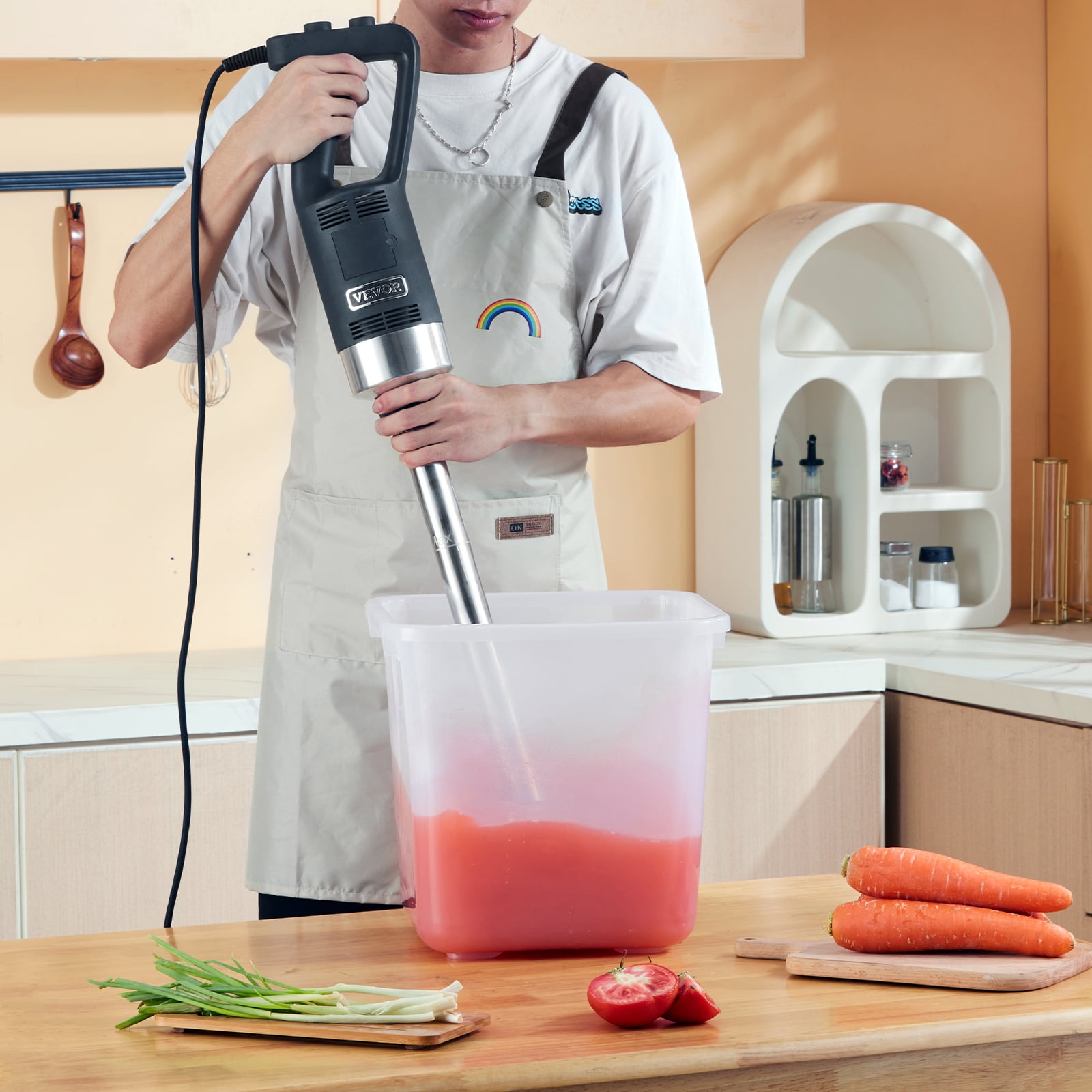 VEVOR Commercial Immersion Blender 500W Power, Hand Held Mixer with 304 Stainless Steel Removable Shaft, Electric Stick Blender Constant Speed