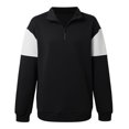 thumbnail image 4 of Telankuip Men's Lightweight Quarter Zipper Neck Sweatshirts Loose Fit Color-Block Long Sleeve Pullovers Casual Windbreaker Thermal Tops for Running Sports and Fitness Black M, 4 of 5