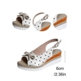 thumbnail image 5 of Hurxie Women's Comfortable Wedge Sandals Casual Espadrilles Ankle Strap Open Toe Walking Summer Shoes White 40, 5 of 7