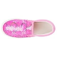 thumbnail image 3 of Toddler Girls Canvas Loafer Shoes Slip On Little Kids Sneakers Sequins Glimmer Glitter Mermaid Sparkle Low Top Non Slip Rubber Sole Lightweight Breathable Walking Outdoor Fashion Casual Pink Size 1, 3 of 5
