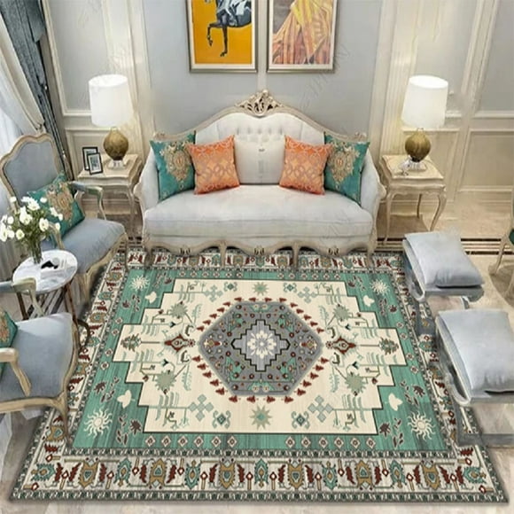 Tapis Boho Tribal Oriental Traditionnel Motif Grand Salon Tapis Doux Tapis
