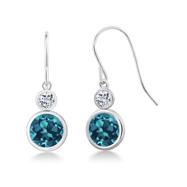 Gem Stone King Gem Stone King 5 28 Ct Round London Blue Topaz White Topaz 925 Sterling Silver Earrings Walmart Com Walmart Com Gem Stone King Gem Stone King 5 28 Ct Round London Blue Topaz White Topaz 925 Sterling Silver Earrings Walmart Com Walmart Com