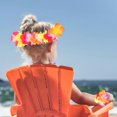 thumbnail image 2 of FELTECHELECTR Disfraz de luau hawaiano: falda de hula con hojas artificiales, diadema con corona floral y pulsera. Conjuntos para fiestas tropicales, festivales de playa y niños., 2 of 4