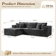 thumbnail image 2 of XIZZI 108" L-Shape Modular Sectional Sofa, Oversize Cloud Boneless Couch with Deep Seat for Living Room, Ultra-Dense Foam Filling, No Assembly Required, Left Chaise, Gray, 2 of 9