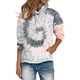 thumbnail image 1 of Mujeres Casual manga larga sudaderas con capucha suelta Tie Dye Colorblock sudadera Pullover Tops con bolsillo Adepaton WMZY-683-11, 1 of 1