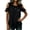 Black, variant on Womens Cold Shoulder Ruffle Blouse - Lightweight Cotton Blend Casual Top with Ruffled Sleeves, Black,Size M
