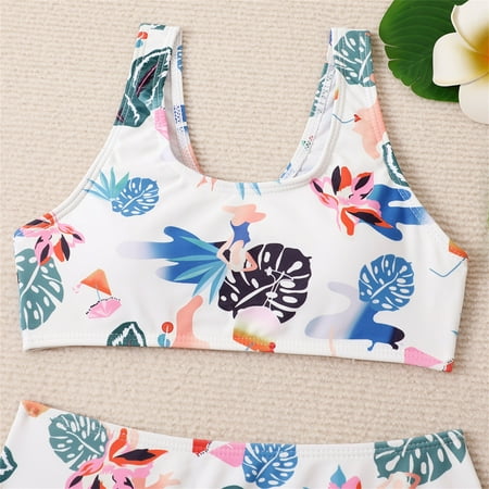 

Gubotare Summer Big Kids Thin Straps Summer Big Kids Girls Swimsuits Bikini Set Two Piece Swimsuit Girls Medium Swim Blue 7-8 Years