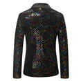 thumbnail image 4 of AOOCHASLIY 2023 Men Fall Coat Men's Fashion Casual Button Sequin Beaded Suit Performance Suit Long Sleeve Lapel Top Suit Coat Blazer, 4 of 4