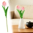 thumbnail image 5 of Nallwabiu 2Pcs PU Tulips Artificial Flowers, Real Touch 13" Silk Flower for Home Kitchen Decor Wedding Bouquet Decorations Office Floral Arrangements(Flower pink), 5 of 5