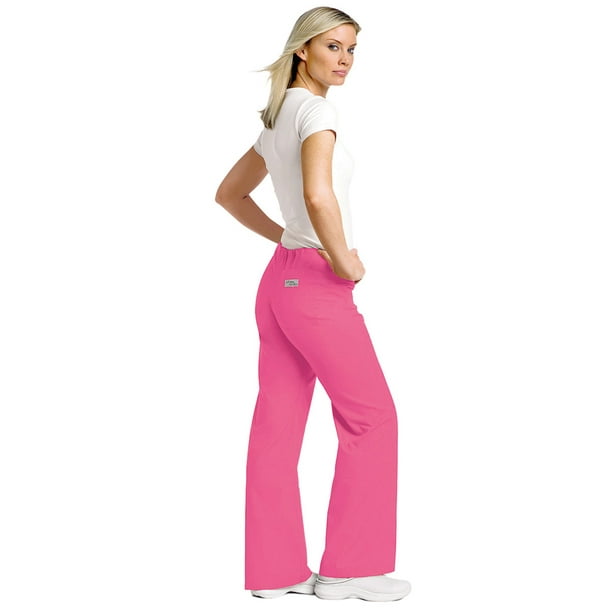 Urbane Essentials Womens Boot Cut Scrub Pants Large Carnation