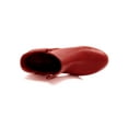 thumbnail image 4 of BLISSFUL STEP Women's Chelsea Boots Platform Block Cleated Sole Heel Red 8.5, 4 of 8