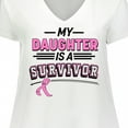thumbnail image 4 of Inktastic My Daughter is a Survivor Breast Cancer Awareness Women's Plus Size V-Neck T-Shirt, 4 of 5