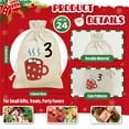 thumbnail image 2 of Bolsas de tela reutilizables con cordón para la cuenta regresiva de Navidad, calendario de Adviento de 24 días con diseños navideños de acuarela | Pequeñas bolsas de regalo para niños, dulces,, 2 of 5