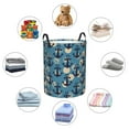 thumbnail image 3 of Lsque Anchors pattern Laundry Hamper Basket, Tall Woven Rope Hamper Basket for Clothes, Lightweight Storage Basket, Collapsible Waterproof-Small, 3 of 8