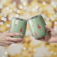 thumbnail image 2 of 12oz Stemless Wine Tumblers Green Christmas Tree Pattern Vacuum Insulated Stainless Steel Travel Tumbler Cups Mug with Lid and Straw for Champaign,Cocktail,Beer with Cleaning Brush, 2 of 5