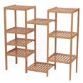 thumbnail image 6 of 9 Tier Plant Display Stand Shelf Rack Flower Planter Potted Shelving Rack Bamboo Wood Storage Shelving Rack Compact Bathroom Shelf Freely Combination for Indoor Outdoor, 6 of 8