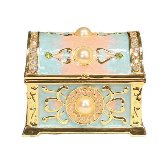 FVDPWYE Treasure Chest Jewelry Box Enamel Trinket Box Treasure Box Unique Metal Tabletop