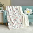 thumbnail image 1 of Marina Decoration Reversible Rich Printed Woven Fluffy Plush Soft Warm Flannel Fleece Children Throw Sherpa Kids Blanket, 40 x 50 Inch Pink Mermaid with White Base Pattern, 1 of 9