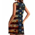 thumbnail image 4 of Women's Vacation-Ready Sundress, Sleeveless Square Neck Summer Dress with Patriotic Print, Ideal for Tropical Getaways,Dark Blue XL, 4 of 4