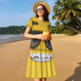 thumbnail image 4 of Disketp Smiling With Sunglasses para Vestido de Manga Corta para Mujeres, Vestidos de Verano para Mujeres, Casual y Holgado para la Playa, 4 of 6