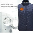 thumbnail image 5 of Bcresic Heated Jackets for Men Fleece Vest with 9 Heating Zones , Women Lightweight Insulated Electric Coat Sunflower Print Jackets Unisex Outdoor Clothes Winter Warm Waistcoat Saving,A05-Navy,Small, 5 of 6