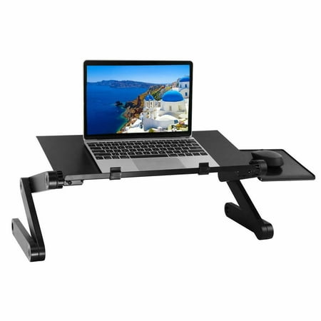 Newton Ergonomic Folding Laptop Table, Adjustable Laptop Stand, Portable Desk for Laptop, Bed Tray Cooling Pad with Fan & Mouse