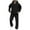 Black, variant on Men's Two-Piece Fleece Set, Zip-Up Hooded Jacket & Elastic Waist Cargo Pants for Casual Outdoor Sports, Athletic Workout Tracksuit