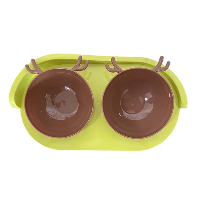para gatos para comida y agua Platos de alimentación para mascotas para mascotas para perros desmontables Verde y Café Jinwen Cuencos para gatos